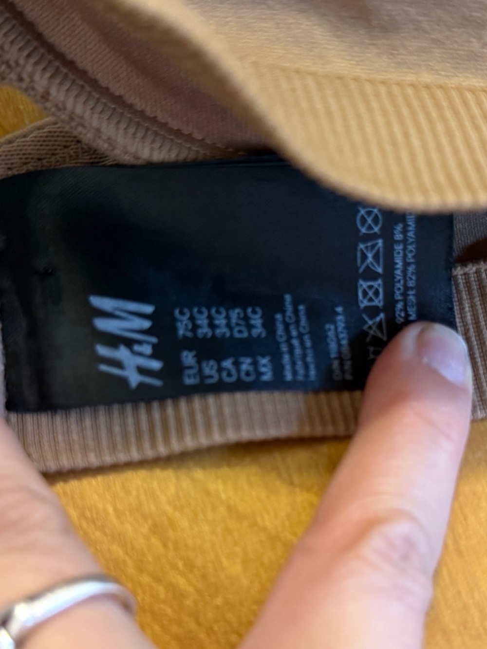 H&M Seamless Strapless Bandeau - Taupe Brown - Picture 2 of 3